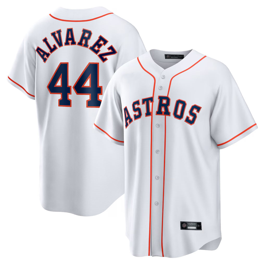 Silnrao H.Astros #44 Yordan Alvarez Player White Home Game Stitched Jerseys