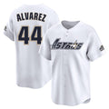 Silnrao H.Astros #44 Yordan Alvarez Player White Throwback Cooperstown Collection Limited Stitched Jerseys