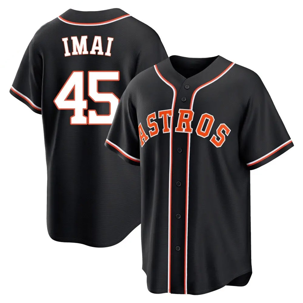 Silnrao H.Astros #45 Tatsuya Imai Player Black Fashion Out Home Game Stitched Jerseys