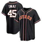 Silnrao H.Astros #45 Tatsuya Imai Player Black Fashion Out Home Game Stitched Jerseys
