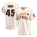 Silnrao H.Astros #45 Tatsuya Imai Player Cream Throwback Cooperstown Collection Limited Stitched Jerseys
