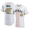 Silnrao H.Astros #45 Tatsuya Imai Player Gold Collection Limited Elite Home Stitched Jerseys