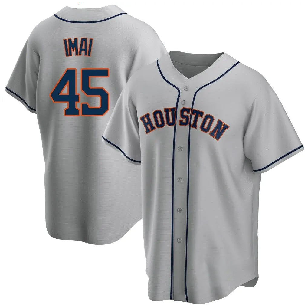 Silnrao H.Astros #45 Tatsuya Imai Player Gray Home Game Stitched Jerseys