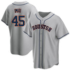 Silnrao H.Astros #45 Tatsuya Imai Player Gray Home Game Stitched Jerseys