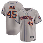Silnrao H.Astros #45 Tatsuya Imai Player Gray Home Limited Stitched Jerseys