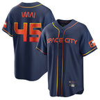 Silnrao H.Astros #45 Tatsuya Imai Player Navy City Connect Home Game Stitched Jerseys