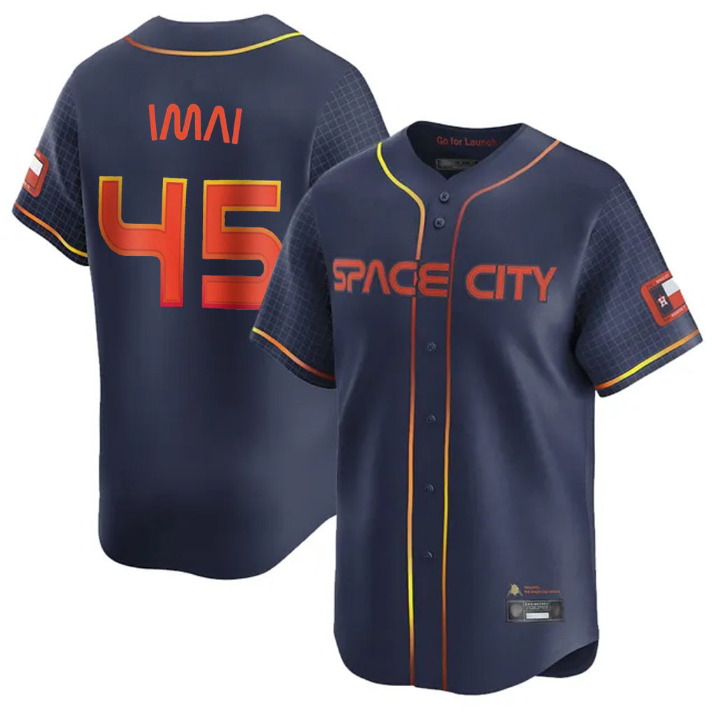 Silnrao H.Astros #45 Tatsuya Imai Player Navy City Connect Home Limited Stitched Jerseys
