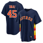 Silnrao H.Astros #45 Tatsuya Imai Player Navy Home Game Stitched Jerseys