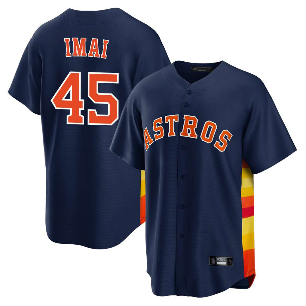 Silnrao H.Astros #45 Tatsuya Imai Player Navy Home Game Stitched Jerseys