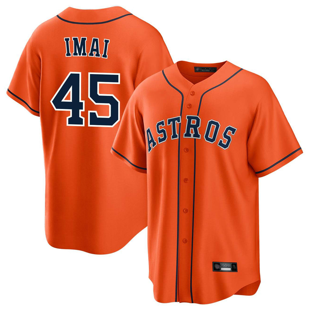 Silnrao H.Astros #45 Tatsuya Imai Player Orange Home Game Stitched Jerseys