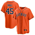 Silnrao H.Astros #45 Tatsuya Imai Player Orange Home Game Stitched Jerseys