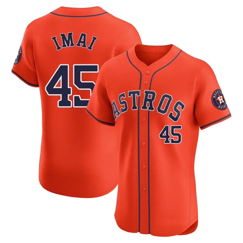 Silnrao H.Astros #45 Tatsuya Imai Player Orange Home Limited Elite Stitched Jerseys