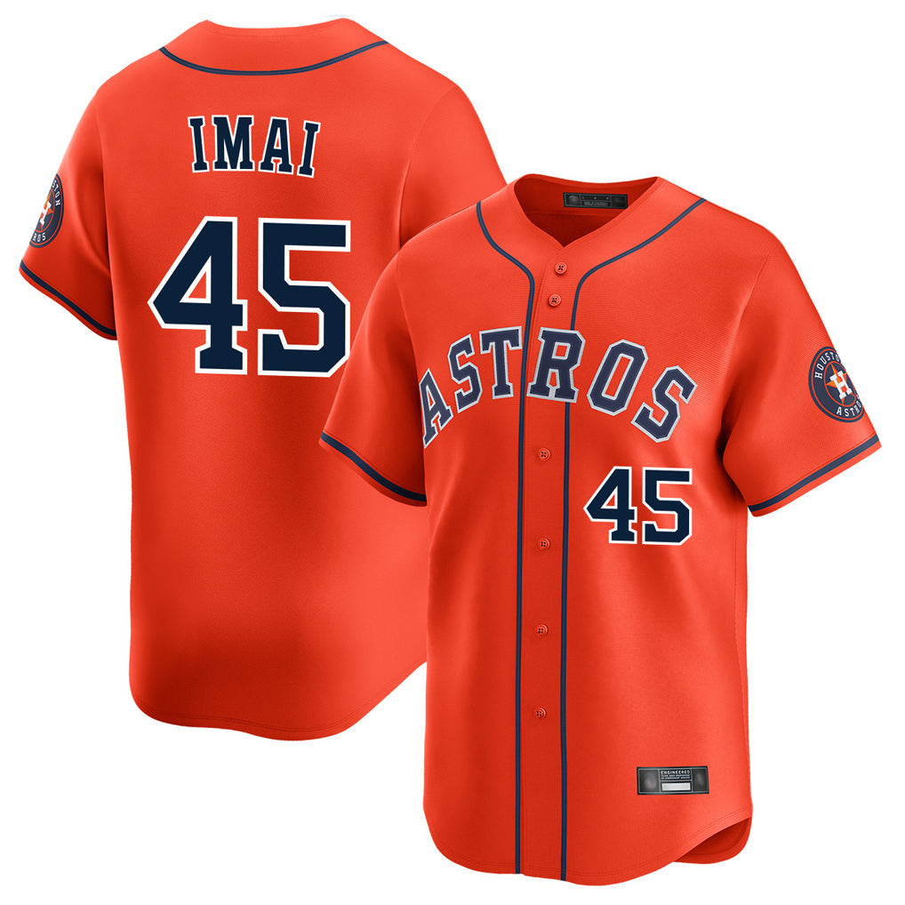 Silnrao H.Astros #45 Tatsuya Imai Player Orange Home Limited Stitched Jerseys