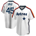 Silnrao H.Astros #45 Tatsuya Imai Player White Cooperstown Collection T-shirt Stitched Jerseys