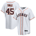 Silnrao H.Astros #45 Tatsuya Imai Player White Home Game Stitched Jerseys