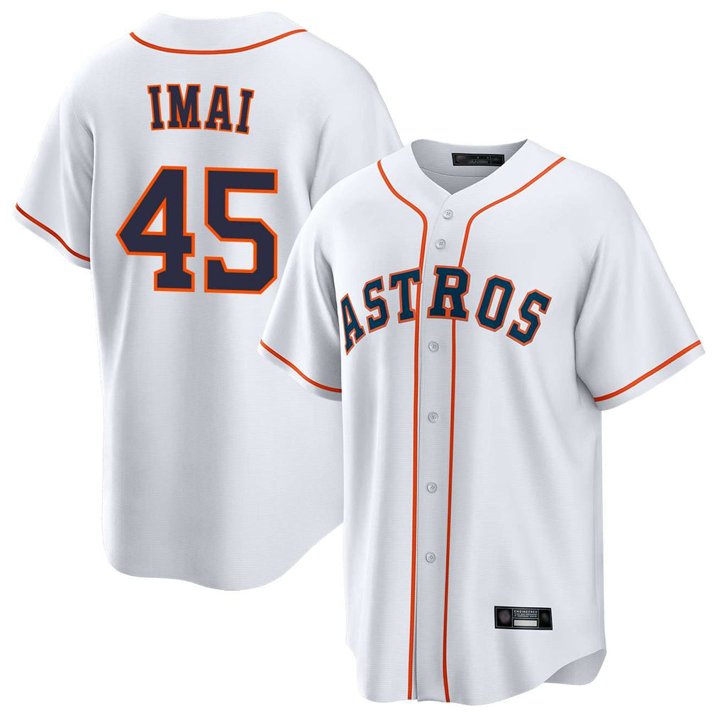Silnrao H.Astros #45 Tatsuya Imai Player White Home Game Stitched Jerseys
