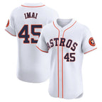 Silnrao H.Astros #45 Tatsuya Imai Player White Limited Elite Home Stitched Jerseys