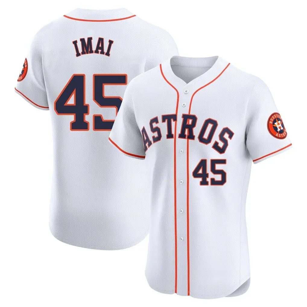 Silnrao H.Astros #45 Tatsuya Imai Player White Limited Elite Home Stitched Jerseys