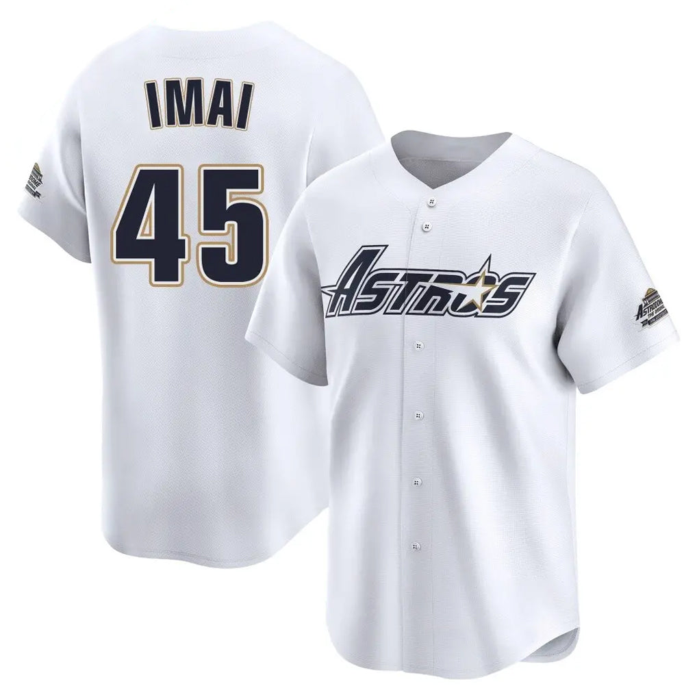Silnrao H.Astros #45 Tatsuya Imai Player White Throwback Cooperstown Collection Limited Stitched Jerseys