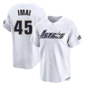 Silnrao H.Astros #45 Tatsuya Imai Player White Throwback Cooperstown Collection Limited Stitched Jerseys