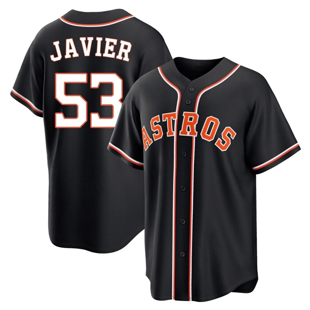 Silnrao H.Astros #53 Cristian Javier Player Black Fashion Out Home Game Stitched Jerseys