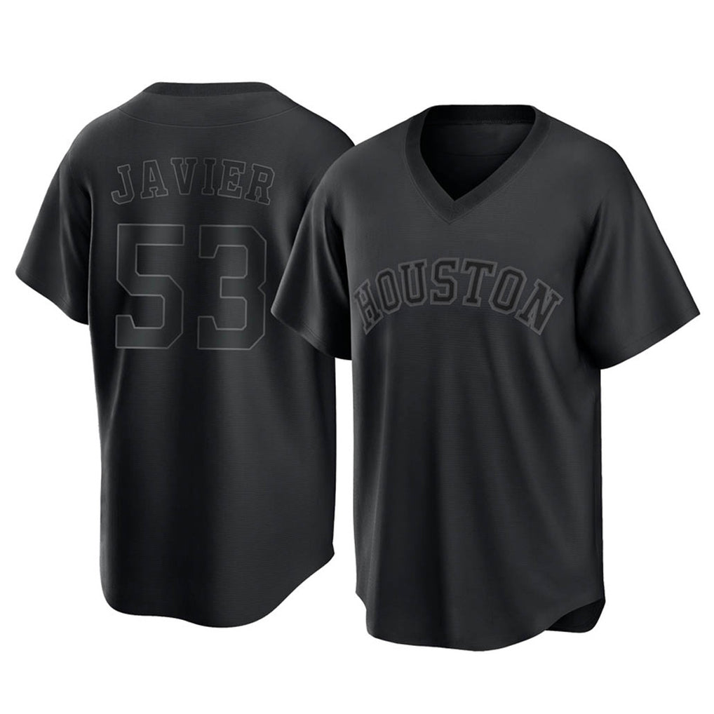 Silnrao H.Astros #53 Cristian Javier Player Black Fashion T-shirt Home Game Stitched Jerseys