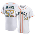 Silnrao H.Astros #53 Cristian Javier Player Gold Collection Limited Elite Home Stitched Jerseys