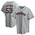 Silnrao H.Astros #53 Cristian Javier Player Gray Home Game Stitched Jerseys
