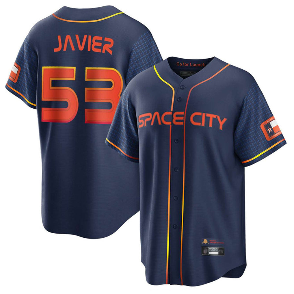 Silnrao H.Astros #53 Cristian Javier Player Navy City Connect Home Game Stitched Jerseys