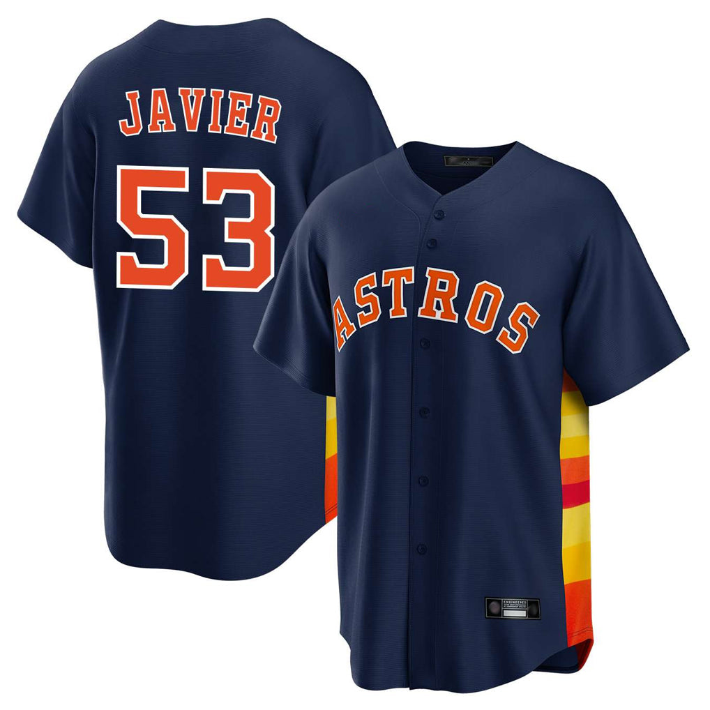 Silnrao H.Astros #53 Cristian Javier Player Navy Home Game Stitched Jerseys