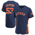 Silnrao H.Astros #53 Cristian Javier Player Navy Home Limited Elite Stitched Jerseys