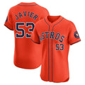 Silnrao H.Astros #53 Cristian Javier Player Orange Home Limited Elite Stitched Jerseys