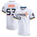Silnrao H.Astros #53 Cristian Javier Player White City Connect Limited Elite Home Stitched Jerseys