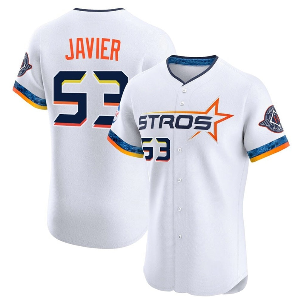 Silnrao H.Astros #53 Cristian Javier Player White City Connect Limited Elite Home Stitched Jerseys