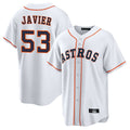 Silnrao H.Astros #53 Cristian Javier Player White Home Game Stitched Jerseys