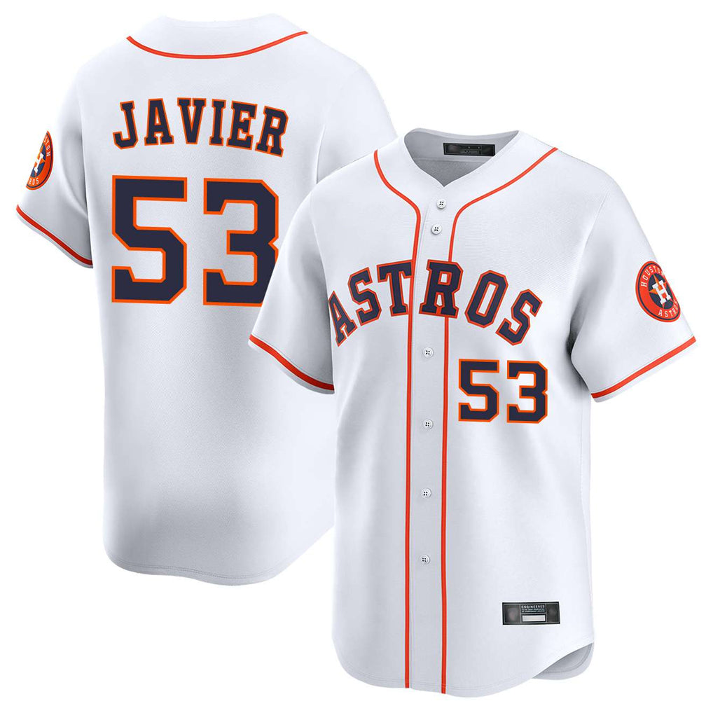 Silnrao H.Astros #53 Cristian Javier Player White Home Limited Stitched Jerseys