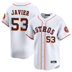 Silnrao H.Astros #53 Cristian Javier Player White Home Limited Stitched Jerseys
