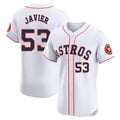Silnrao H.Astros #53 Cristian Javier Player White Limited Elite Home Stitched Jerseys