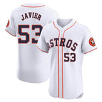 Silnrao H.Astros #53 Cristian Javier Player White Limited Elite Home Stitched Jerseys
