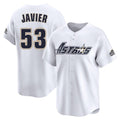 Silnrao H.Astros #53 Cristian Javier Player White Throwback Cooperstown Collection Limited Stitched Jerseys