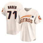 Silnrao H.Astros #71 Josh Hader Player Cream Throwback Cooperstown Collection Limited Stitched Jerseys