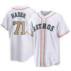 Silnrao H.Astros #71 Josh Hader Player Gold Collection Game Home Stitched Jerseys