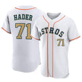 Silnrao H.Astros #71 Josh Hader Player Gold Collection Limited Elite Home Stitched Jerseys