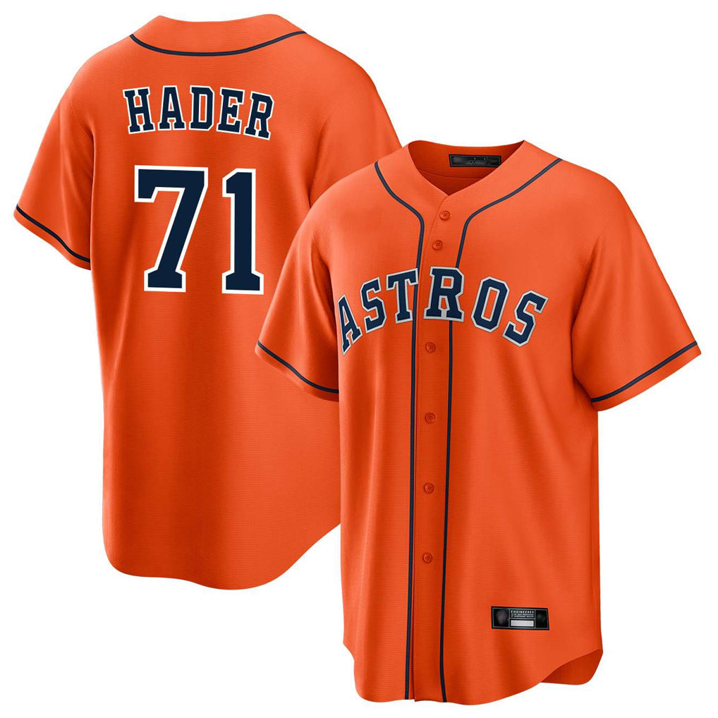 Silnrao H.Astros #71 Josh Hader Player Orange Home Game Stitched Jerseys