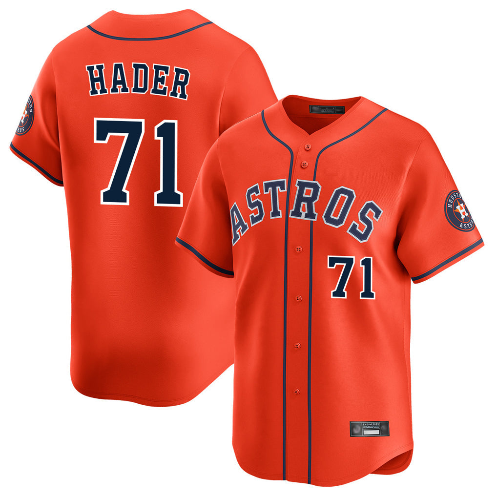 Silnrao H.Astros #71 Josh Hader Player Orange Home Limited Stitched Jerseys