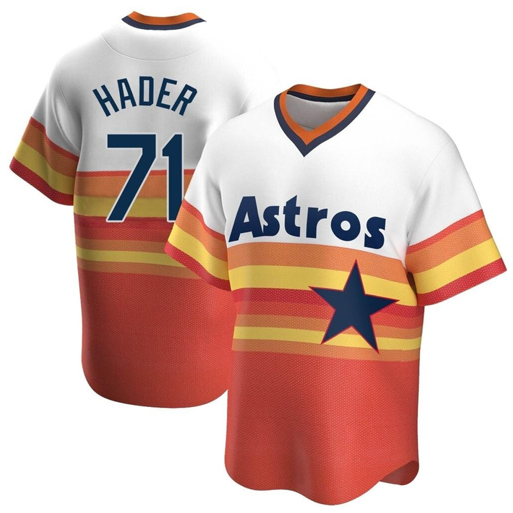 Silnrao H.Astros #71 Josh Hader Player Rainbow Cooperstown Collection T-shirt Stitched Jerseys