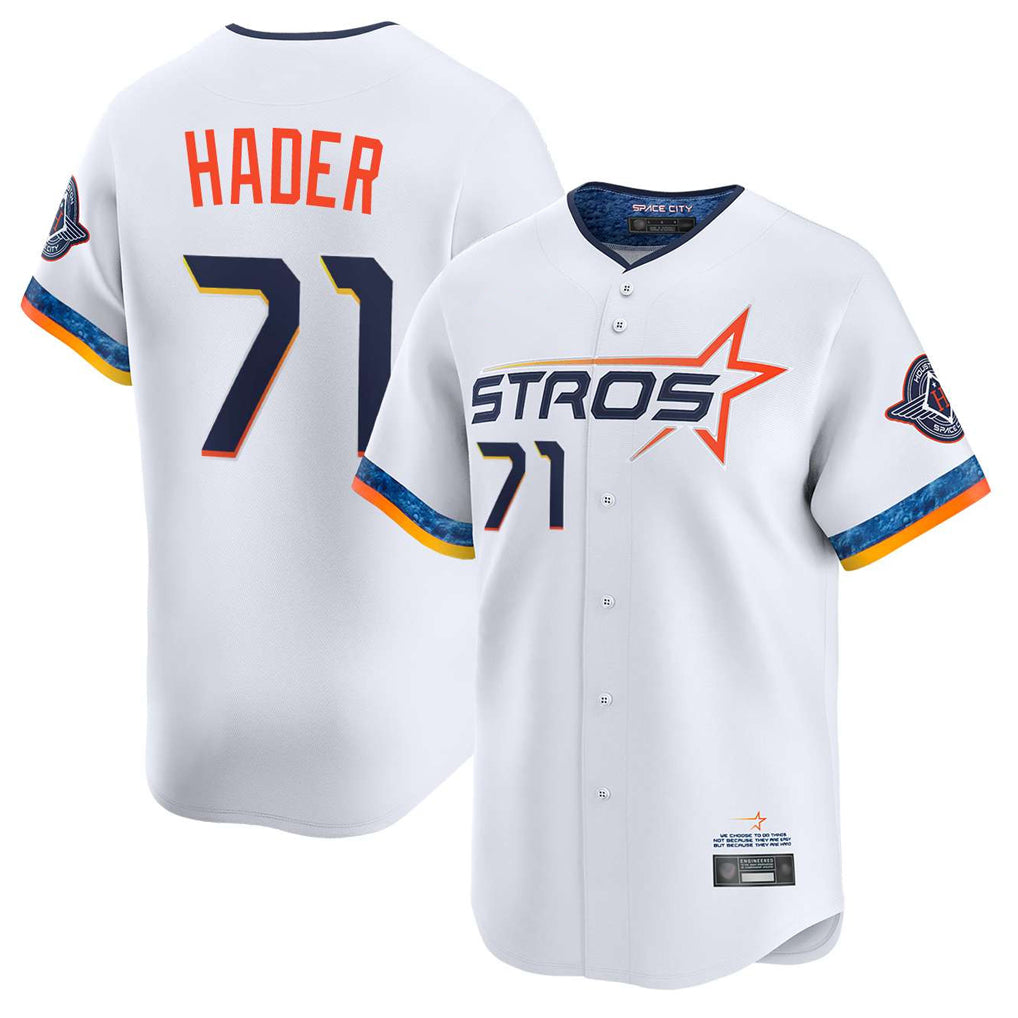Silnrao H.Astros #71 Josh Hader Player White City Connect Limited Home Stitched Jerseys