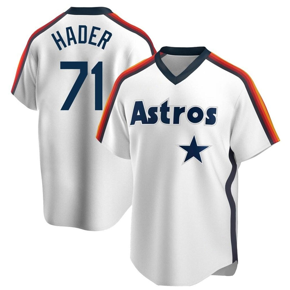 Silnrao H.Astros #71 Josh Hader Player White Cooperstown Collection T-shirt Stitched Jerseys
