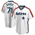 Silnrao H.Astros #71 Josh Hader Player White Cooperstown Collection T-shirt Stitched Jerseys