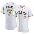 Silnrao H.Astros #7 Craig Biggio Player Gold Collection Limited Elite Home Stitched Jerseys